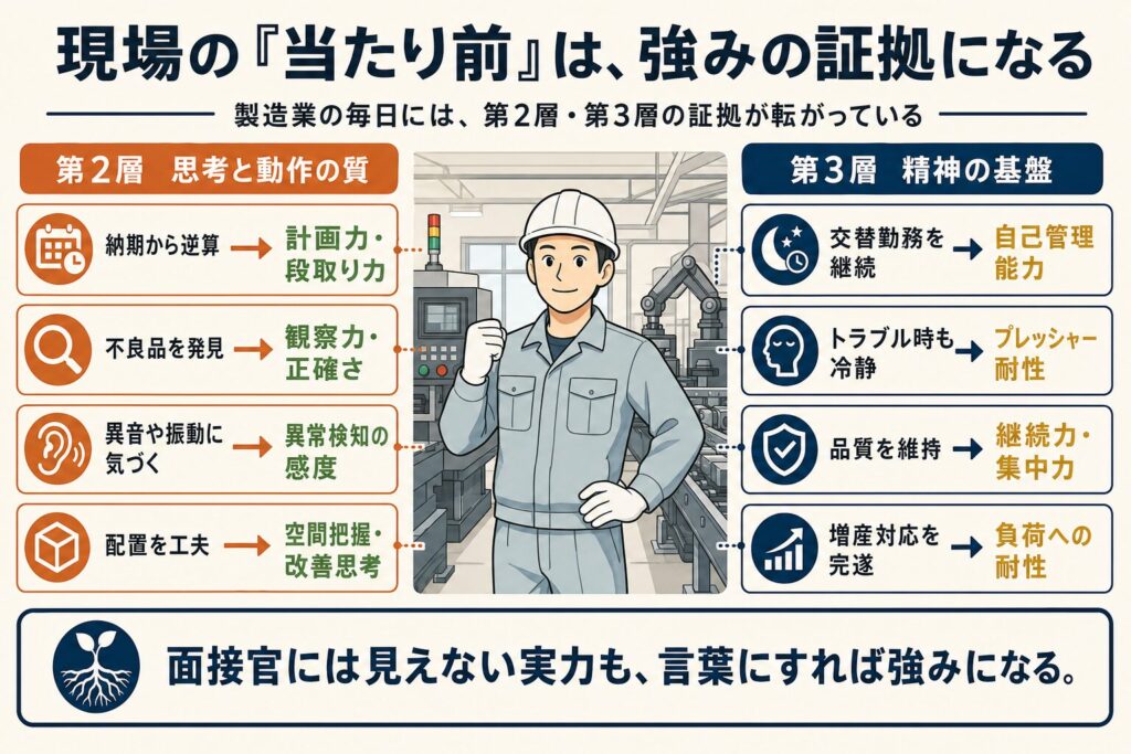 製造現場の日常経験を強みに変換した図解